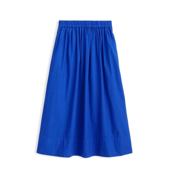 Alex Mill Standard Skirt in Paper Poplin Lapis Blue Sz M - Picture 1 of 6